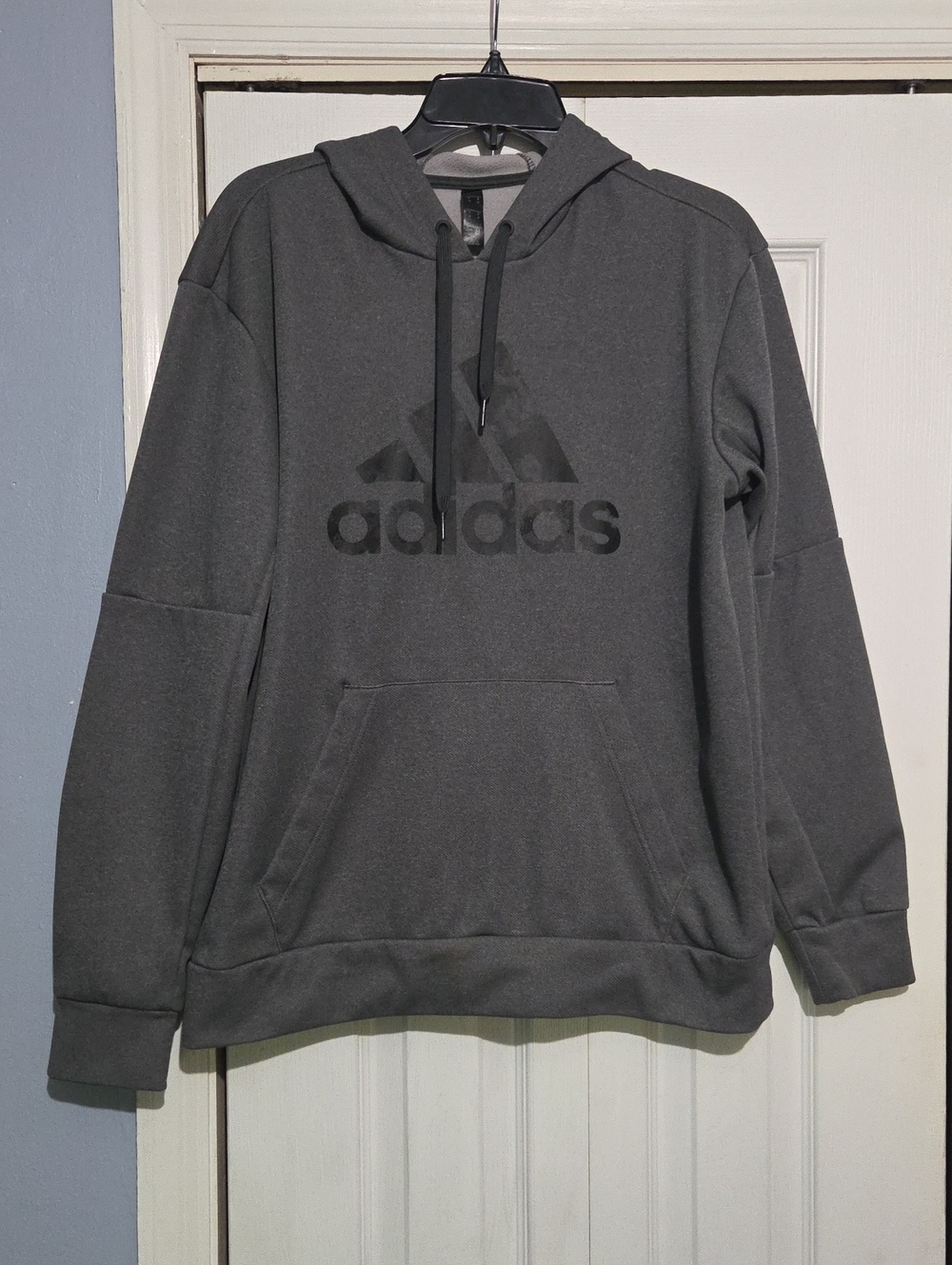 adidas Dark Gray Pullover Hoodie with Logo